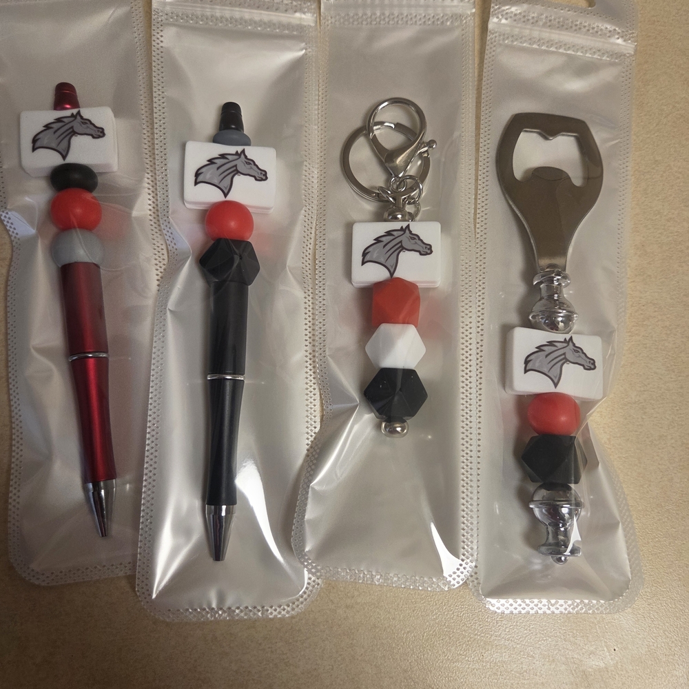 Horse-Themed Accessory Set - Red, Black, White
